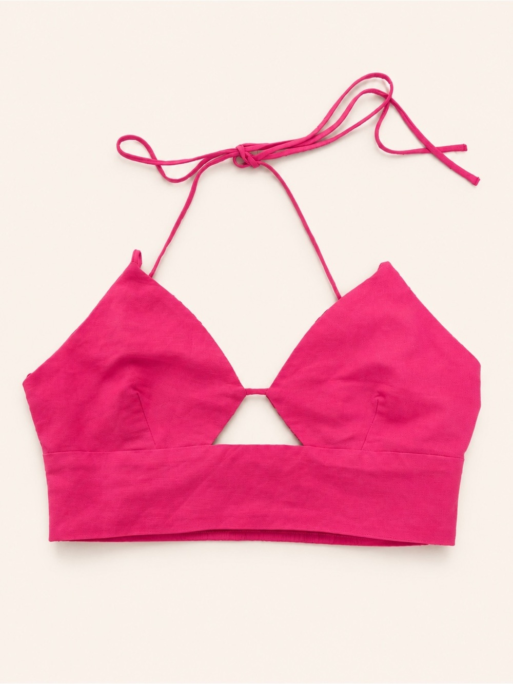 ASTR The Label Pink Halter Crop Top – Size M